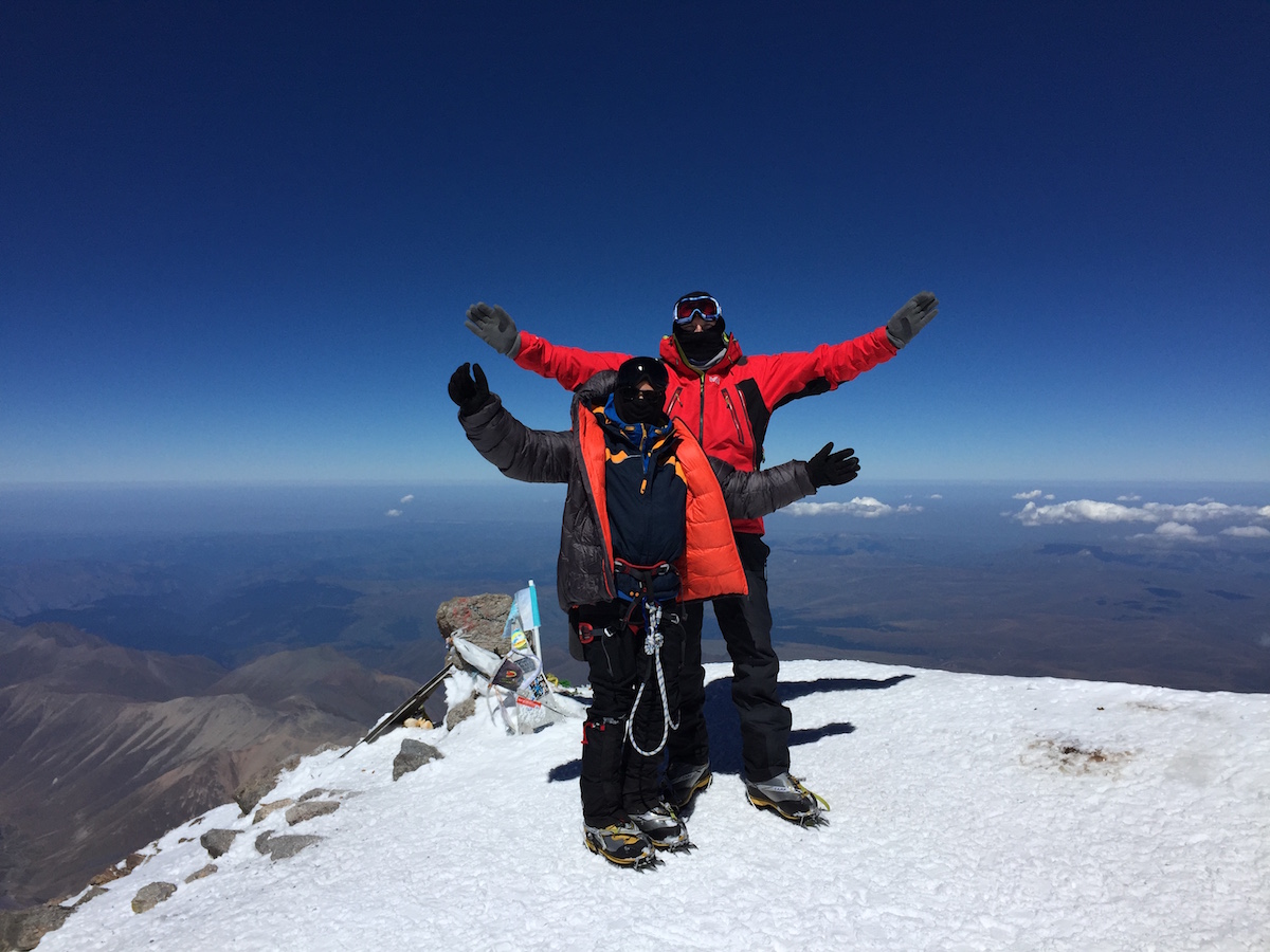 Elbrus with a child 11 years old